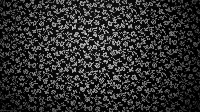 White Floral Pattern — Black, Calm, Illustration