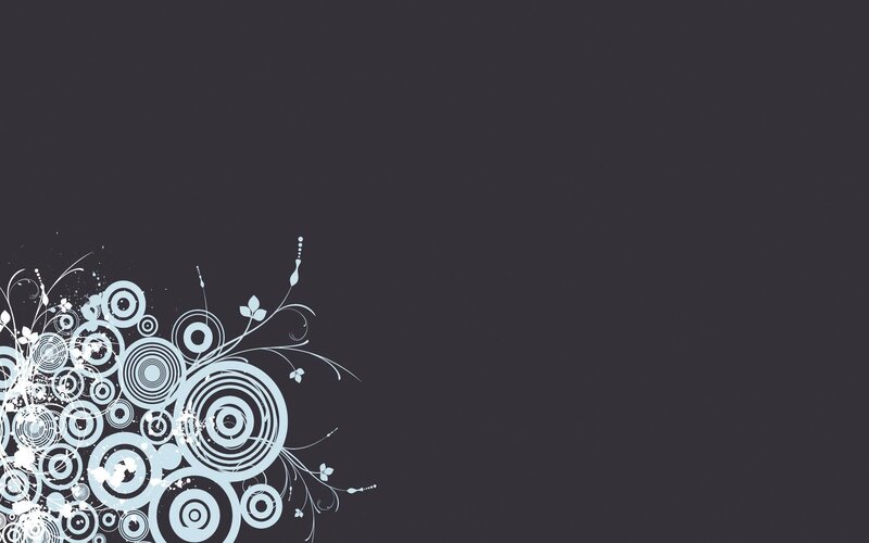 White Floral Pattern — Black, Minimalist