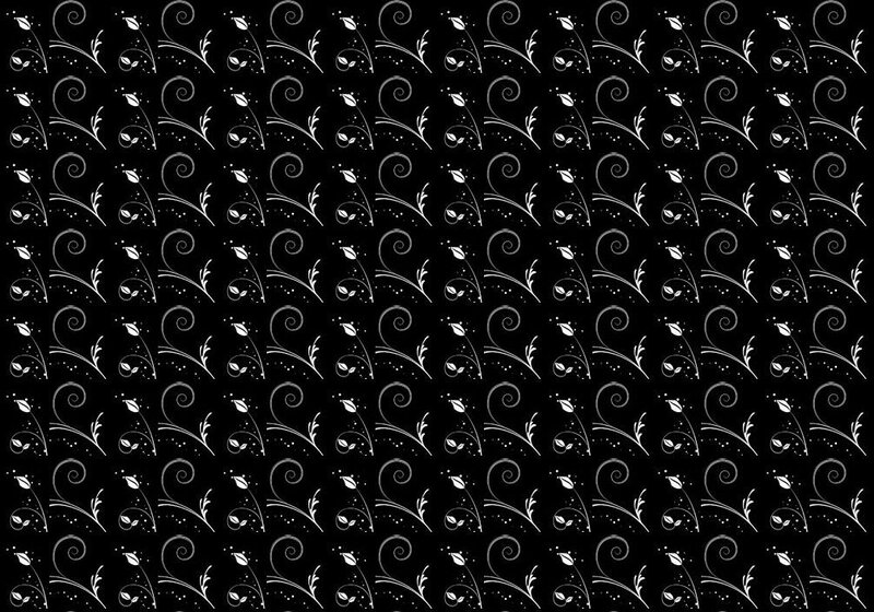 White Floral Pattern — Black