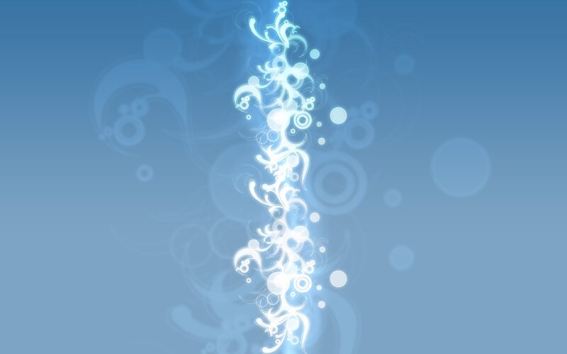 White Floral Pattern — Blue, Calm