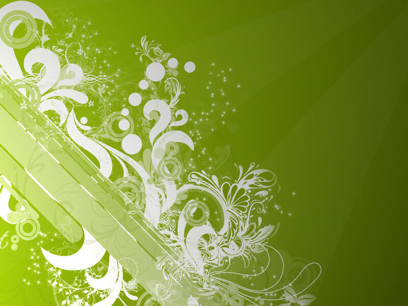 White Floral Pattern — Green