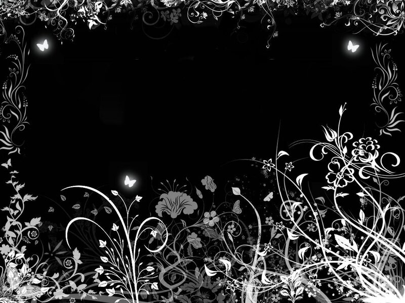 White Floral Pattern on Black — Elegant