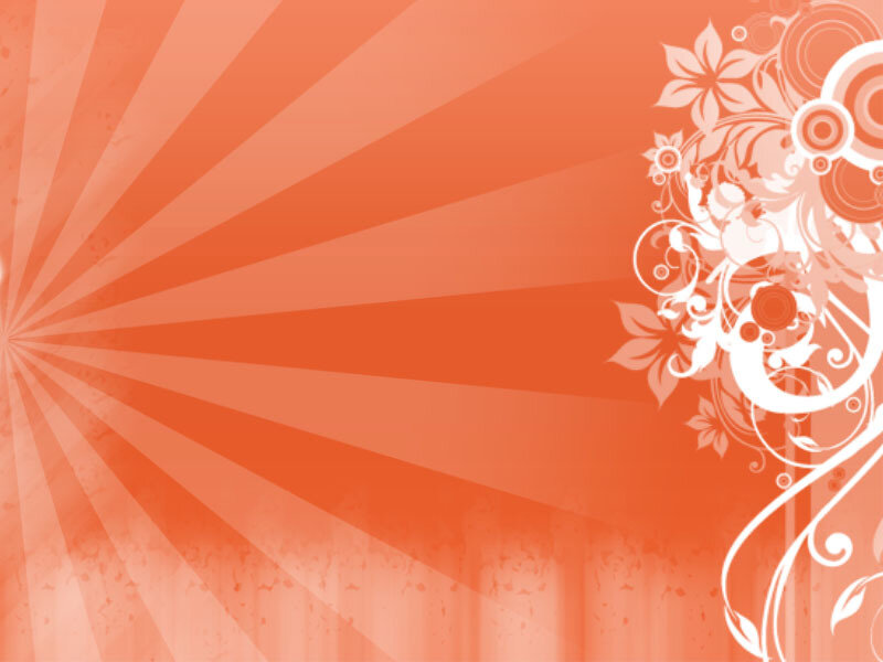 White Floral Pattern — Orange
