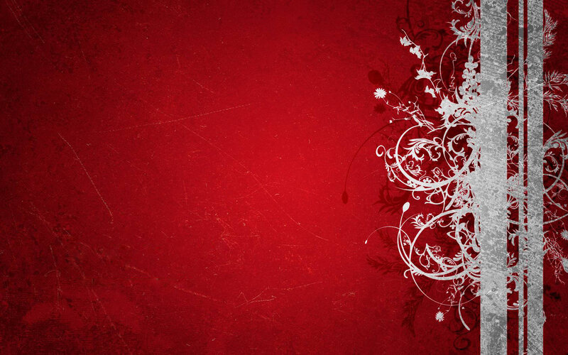 White Floral Pattern — Red, Dramatic, Digital Art