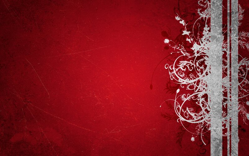 White Floral Pattern — Red, Dramatic