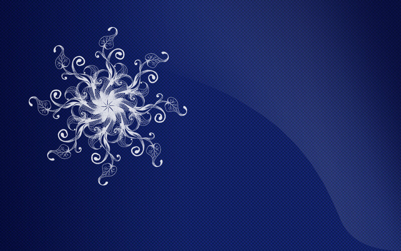 white floral snowflake on blue
