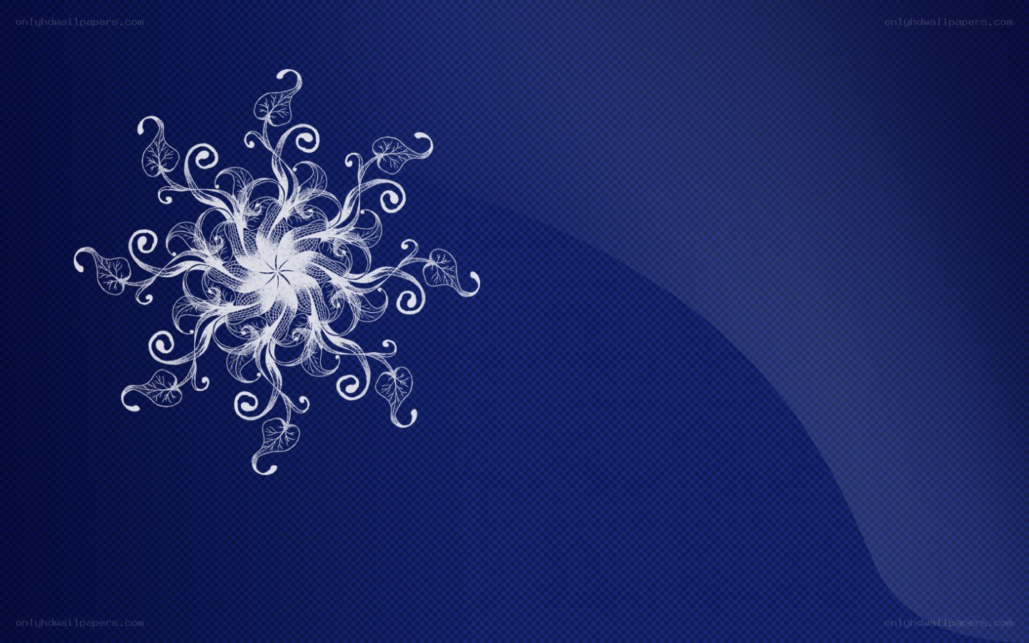white floral snowflake on blue