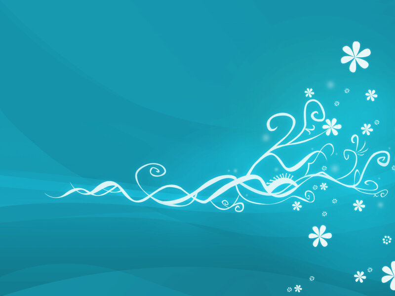 White Floral Swirls — Blue, Calm, Vector Art
