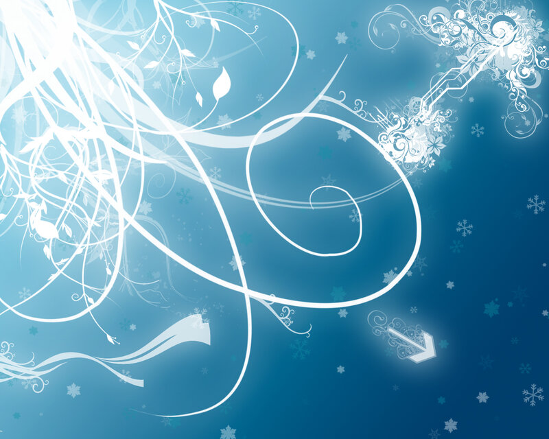 White Floral Swirls — Blue