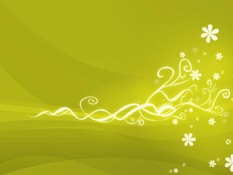 White Floral Swirls — Green
