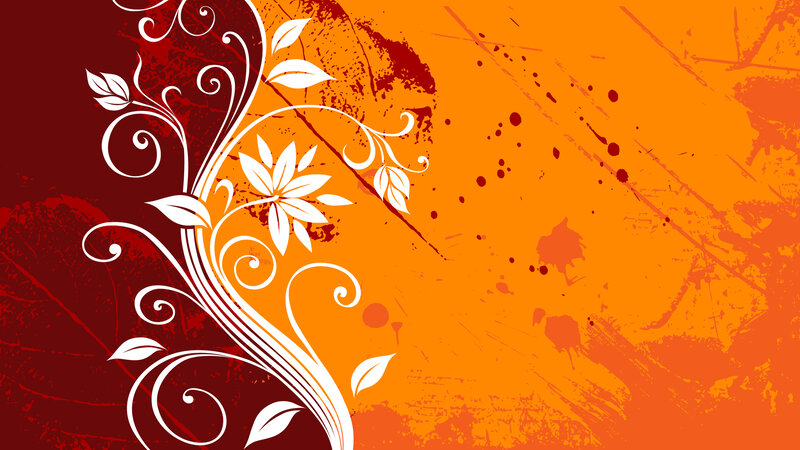 White Floral Vine Design — Red