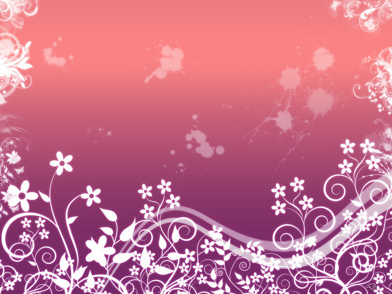 White Floral Vines on Gradient — Pink