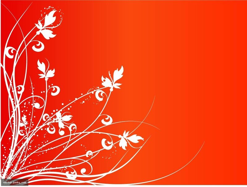 White Floral Vines on Red — Decorative