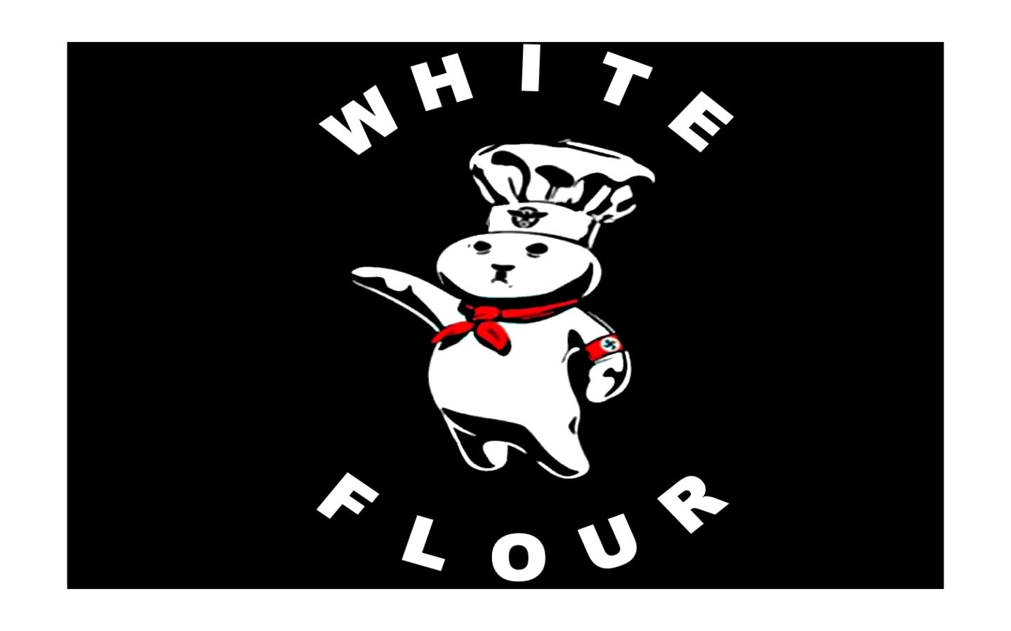 White Flour logo with altered character
