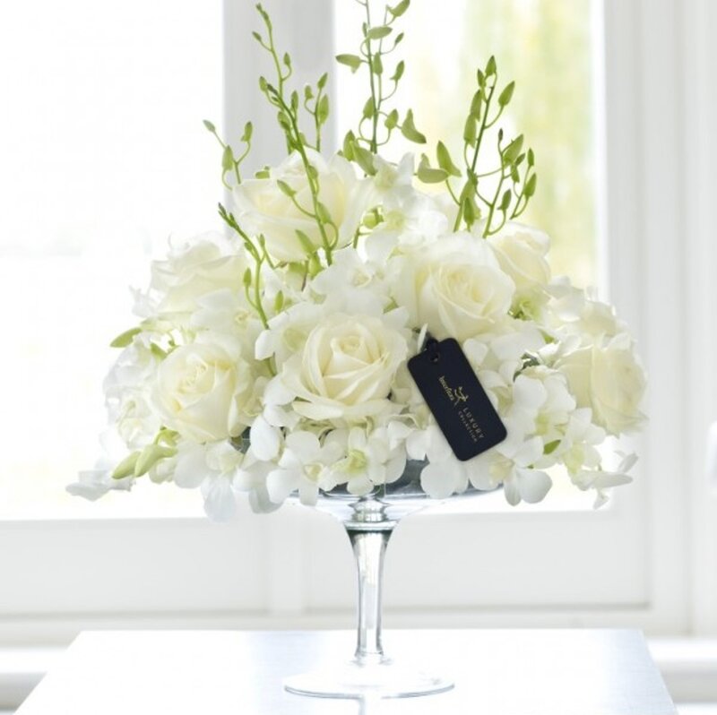 White Flower Arrangement — Serene, Morning