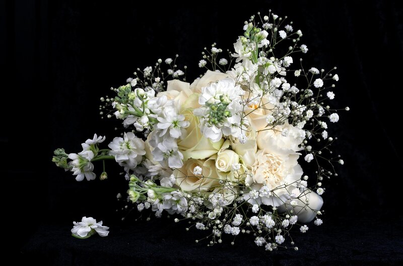 White Flower Bouquet — Dramatic, Photograph