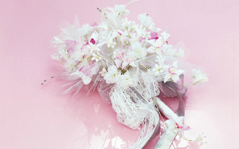 White Flower Bouquet — Pink, Soft