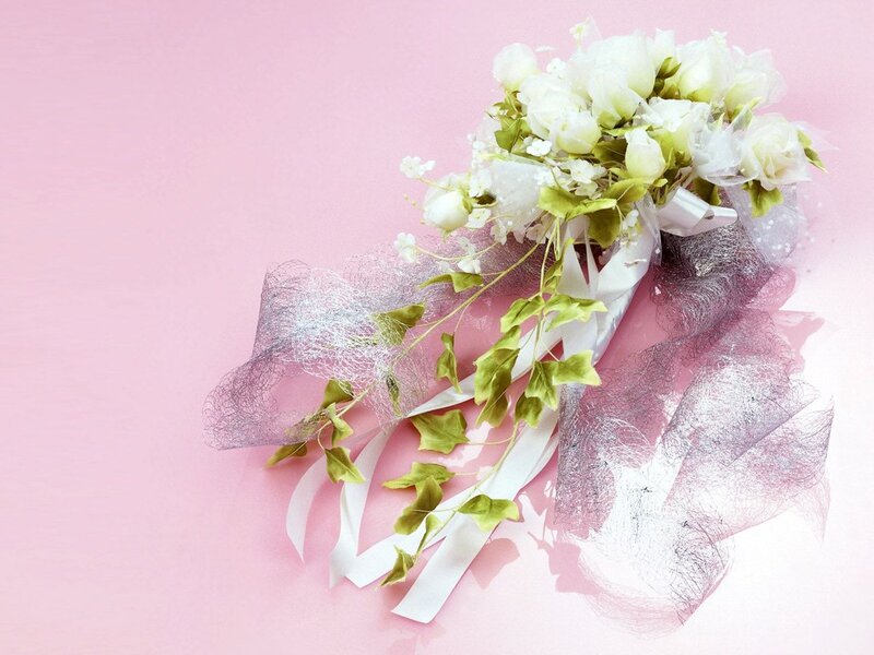White Flower Bouquet — Pink