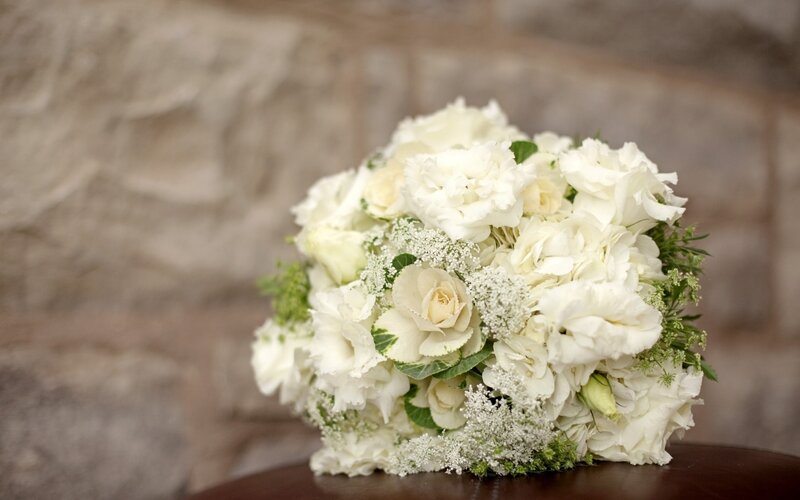 White Flower Bouquet — Serene, Photograph, Greenery