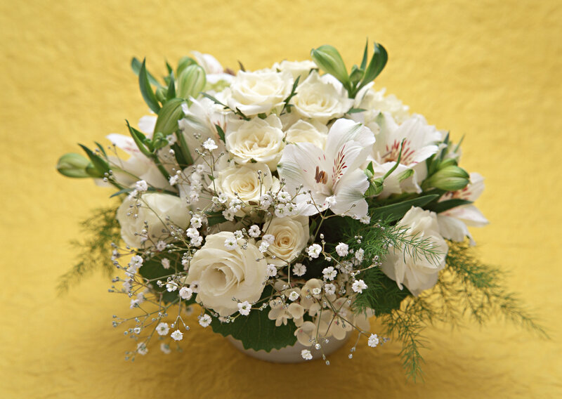 White Flower Bouquet — Yellow