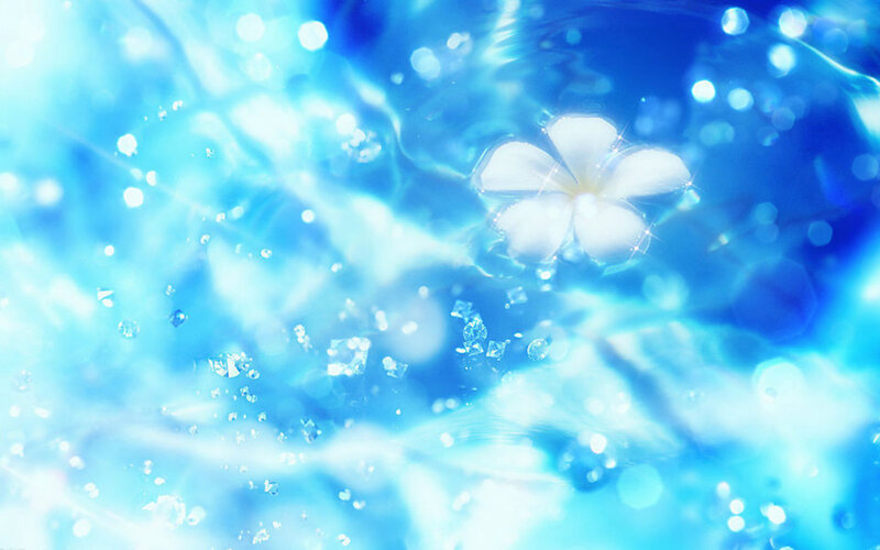 White Flower in Water — Blue