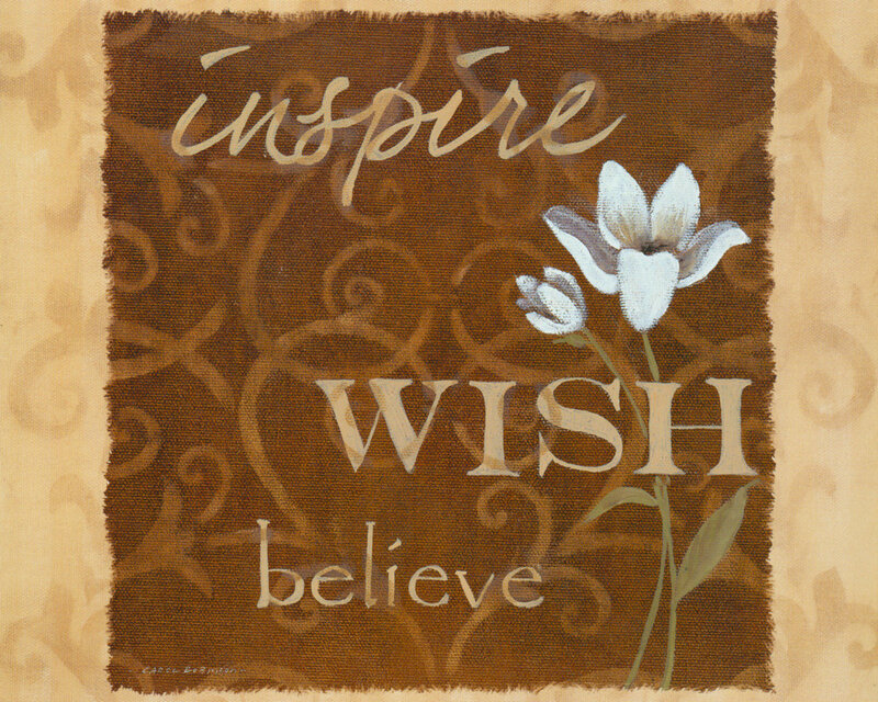 White Flower on Brown Background