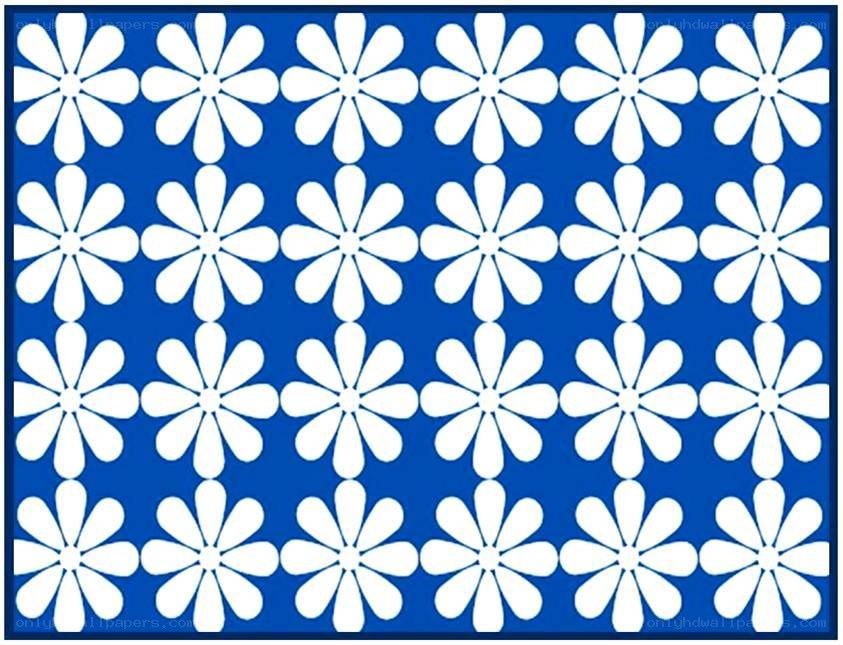 white flower pattern on blue