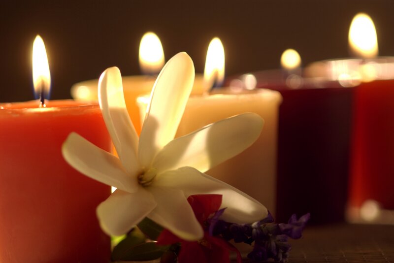 White Flower with Candles