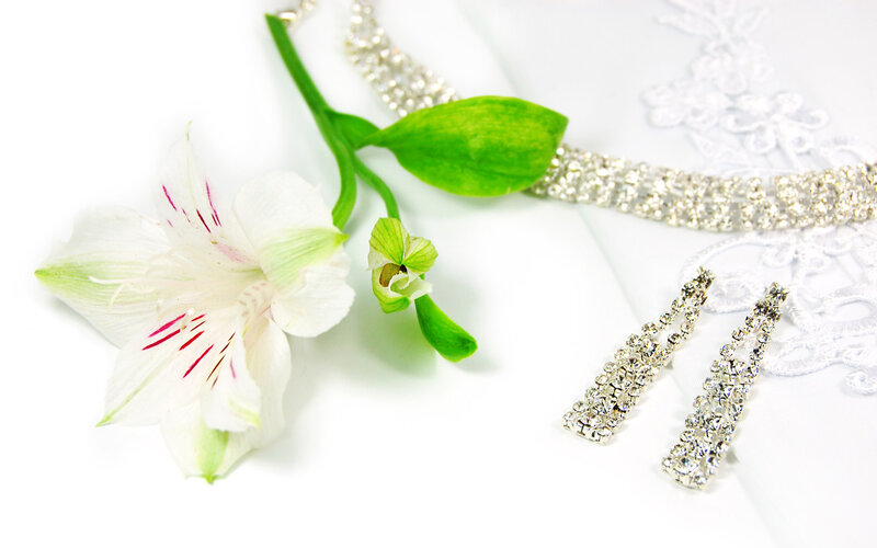 White Flower with Jewelry