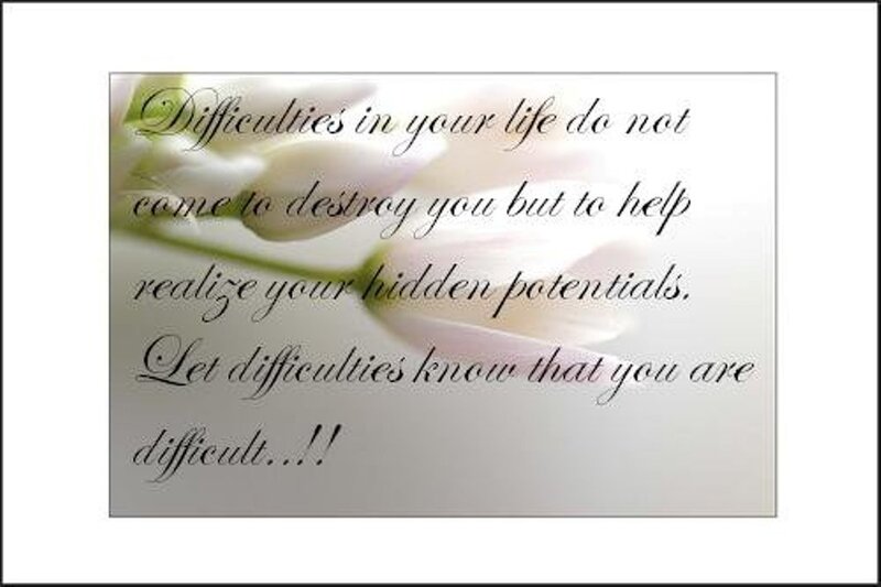 White Flower with Text — Inspirational
