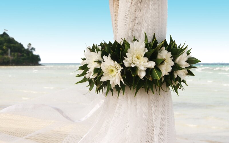 White Flower Wreath
