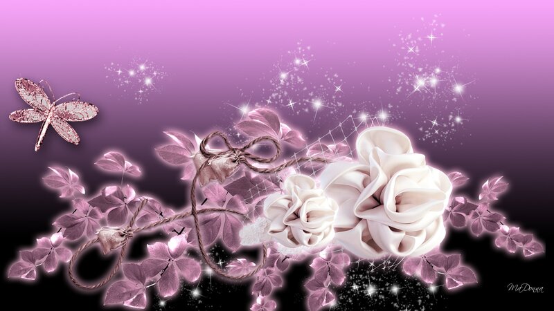 White Flowers and Pink Leaves