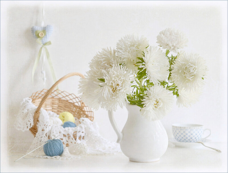 White Flowers in a Jug