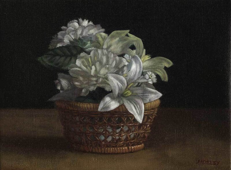 White Flowers in Basket