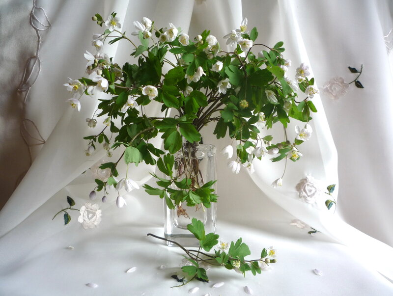 White Flowers in Glass Vase — Serene, Spring