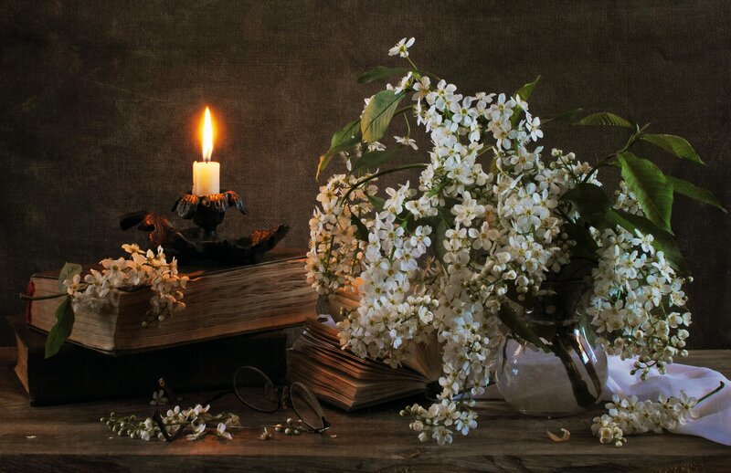 White Flowers in Vase — Brown, Serene