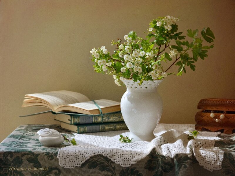 White Flowers in Vase — Serene, Spring, Photograph, Book