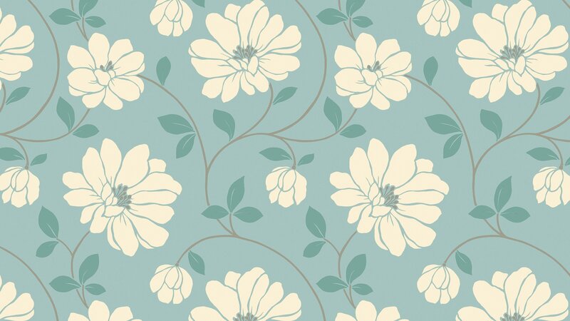 White Flowers on Blue — Calm, Illustration