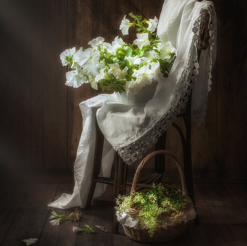 White Flowers on Chair