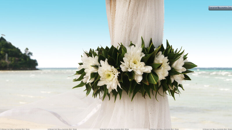 White Flowers on Pole