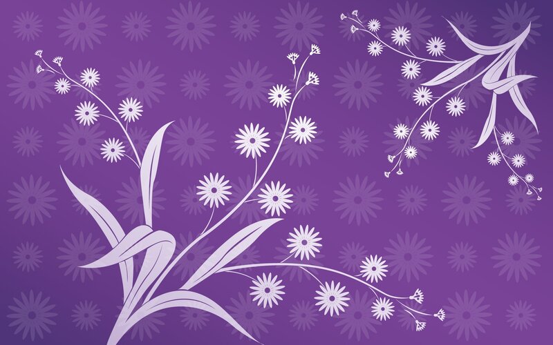 White Flowers on Purple