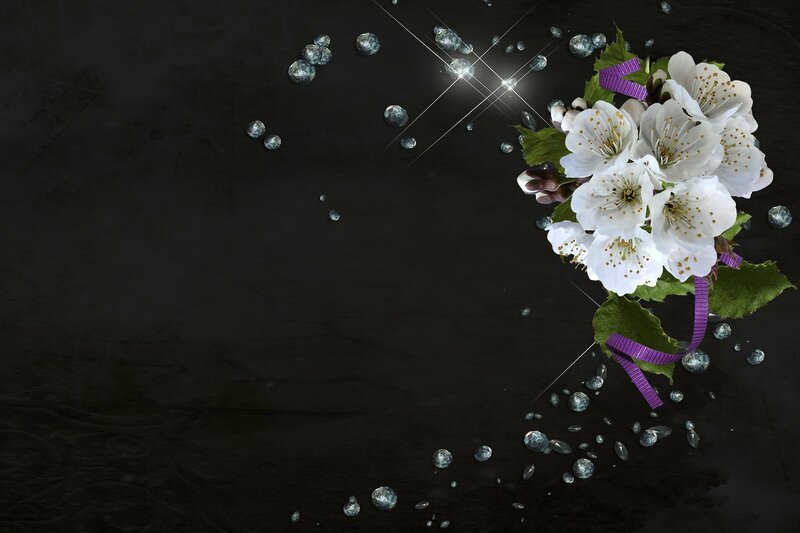 White Flowers with Gems