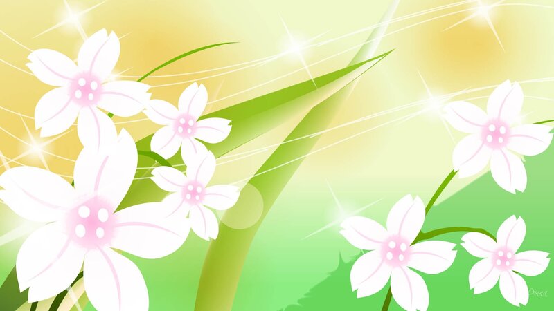 White Flowers with Green Leaves — Bright, Cheerful