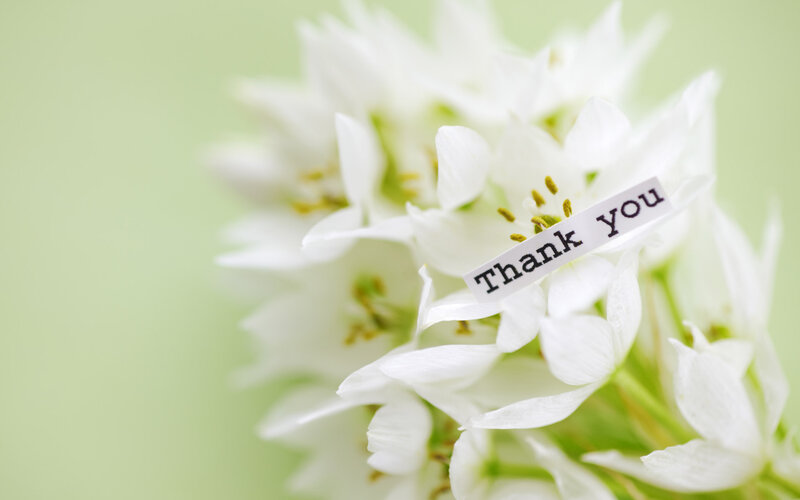 White Flowers with Note