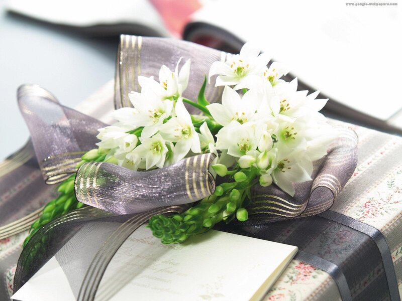 White Flowers with Ribbon — Serene