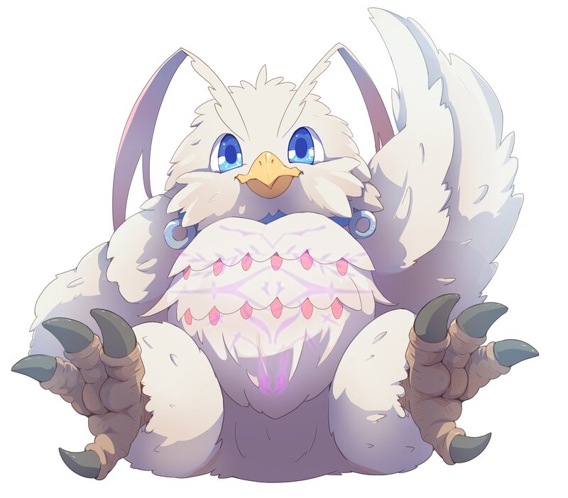 White Fluffy Bird Creature