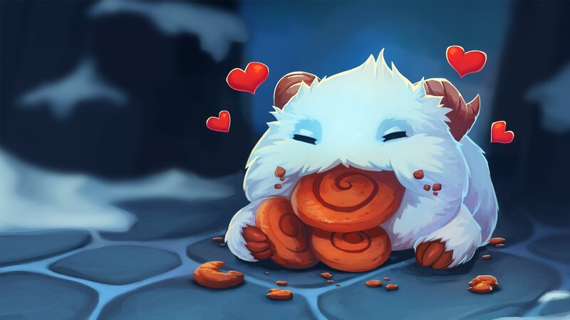 White Fluffy Creature — Blue