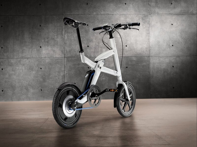 White Folding Electric Bike