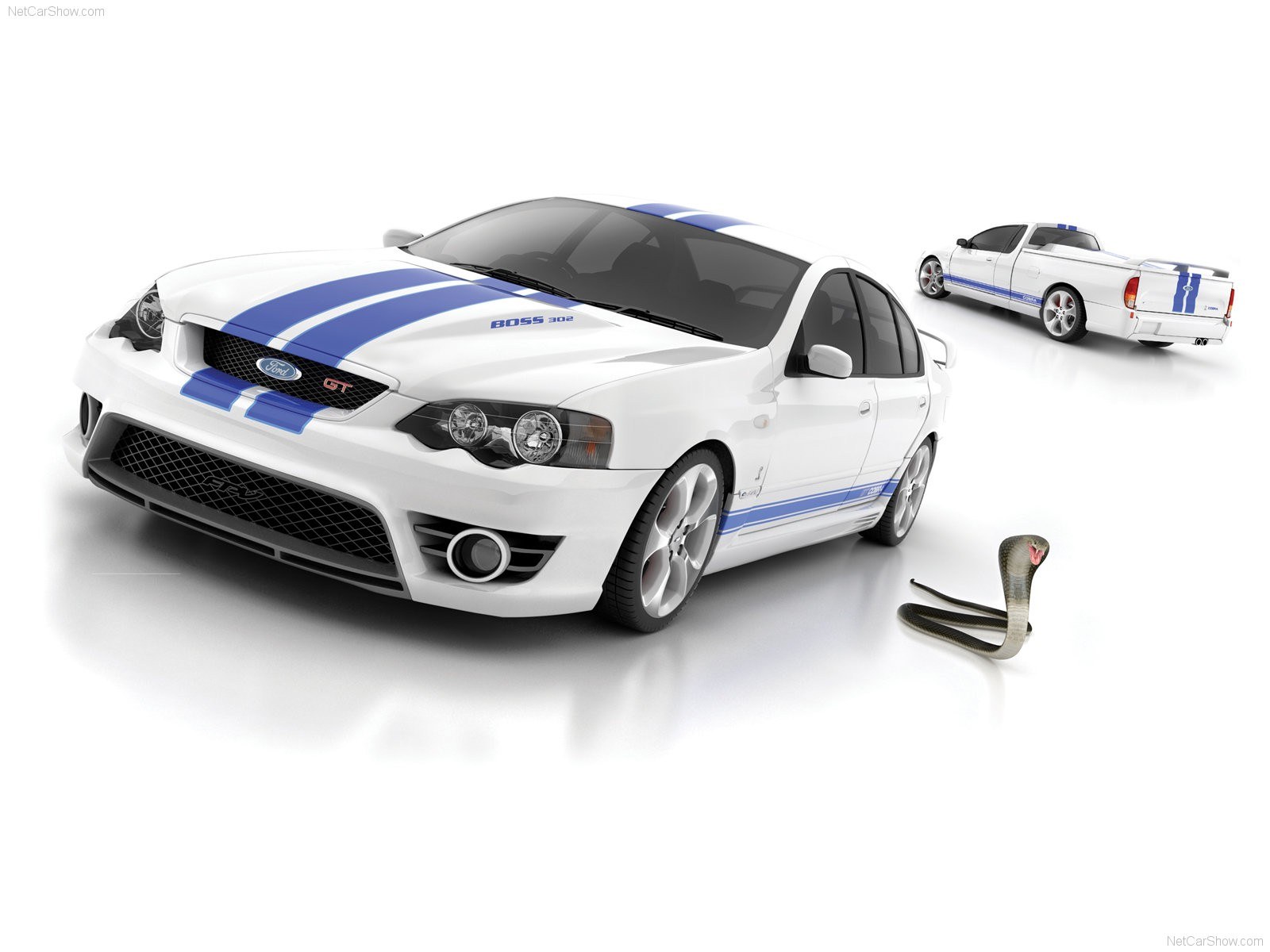 white ford boss 302 car