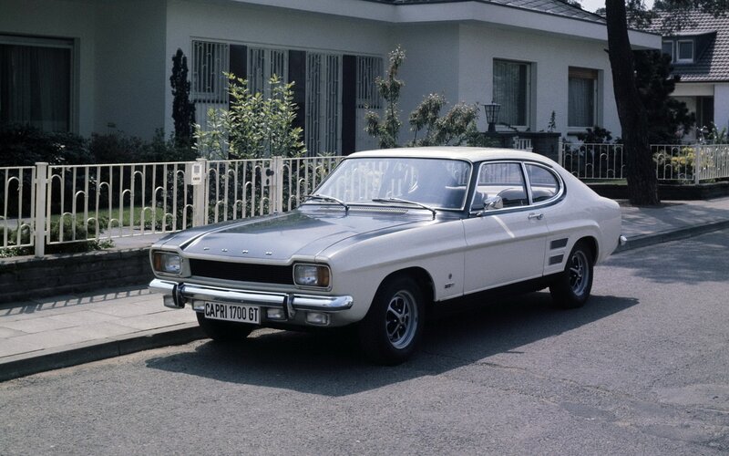 White Ford Capri GT parked on street